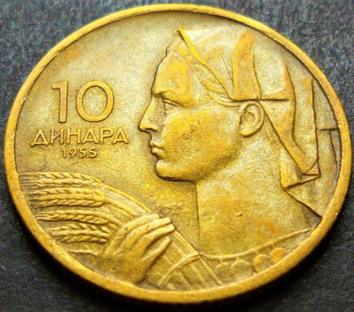 Moneda istorica 10 DINARI / DINARA - YUGOSLAVIA, anul 1955 * cod 712 foto