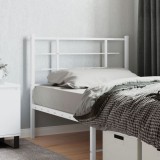 vidaXL Tăblie de pat metalică, alb, 107 cm