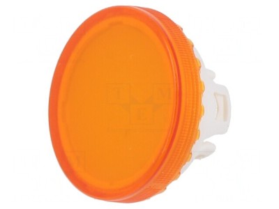 Lentilă Buton 22mm Portocalie Transparentă Plastic foto