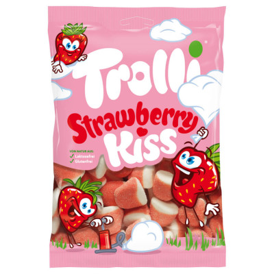 Jeleuri Kiss Strawberry Trolli, 100 g foto