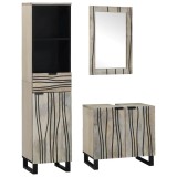 VidaXL Set de mobilier pentru baie cu raft 3 pcs Alb 38 x 33 x 160 cm