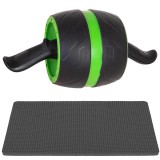 Aparat fitness tip roata pentru abdomene cu covor din spuma, negru verde Household NewTrend