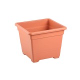 Ghiveci Patrat Tuia 45x45 cm Maro Teracota Casa Plastor, 44 Litri, Plastic, Ghiveci Gradina Arbusti Decorativi