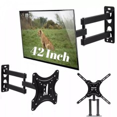 Suport Tv de Perete cu Brat Pivotant 14&amp;#039;&amp;#039; - 42&amp;#039;&amp;#039;, Greutate Suportata 50kg, Negru, Andowl Q-L030B foto