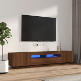 Set dulapuri TV cu LED, 2 piese, stejar maro, lemn prelucrat GartenMobel Dekor, vidaXL
