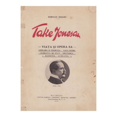 Romulus Seișanu, Take Ionescu, 1930 foto