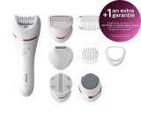 Epilator Philips Series 8000 BRE740/10, Wet&amp;Dry, 32 Pensete, 2 Viteze (Alb)