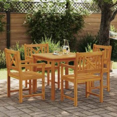 vidaXL Set de masă pentru grădină 5 pcs Maro Lemn masiv de acacia 3375657