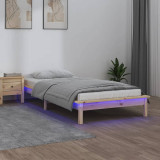 Cadru de pat cu LED, 100x200 cm, lemn masiv, vidaXL