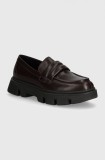 Geox mocasini de piele D VILDE femei, culoarea maro, cu platforma, D46UAC 00043 C6024