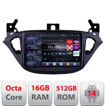 Navigatie Opel Corsa 2013-2016 Edotec Kit-corsa 8 core QLED 2K 16+512 360 Android Waze USB Navigatie Internet Youtube Radio CarStore Technology