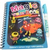 Carte de colorat cu apa tip Magic Book in limba engreza, Linomag&reg;, Roboti in spatiu, Reutilizabila, Pentru fete si baieti de peste 3 ani
