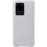 Galaxy S20 Ultra; Protective Leather Cover; Silver