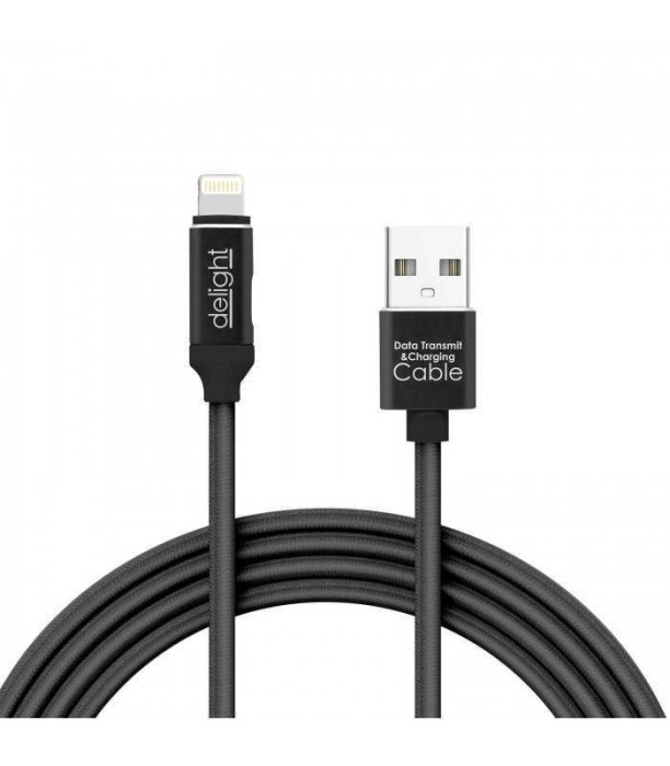 Cablu de date 2in1 iPad iPhone lightning 1m 2A negru delight