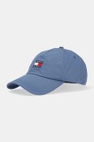 Tommy Jeans șapcă de baseball din bumbac culoarea turcoaz, cu imprimeu, AM0AM12933