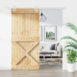 Usa glisanta cu set de feronerie 95x210 cm, lemn masiv de pin GartenMobel Dekor, vidaXL