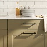 VidaXL M&acirc;nere de dulap, 10 buc., negru, 160 mm, oțel inoxidabil