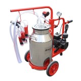 Aparat de muls vaci 1 post cu bidon inox 40L si vacuum pe cadru