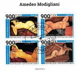 Timbre Africa Centrala 2021: Picturi, Nuduri, Modigliani. Coletie timbre rare, tema arta, valoare filatelica