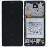 Samsung Galaxy A52 5G (SM-A525F SM-A526B) Capac frontal al modulului de afișare + LCD + digitizer + baterie superb violet GH82-25229C
