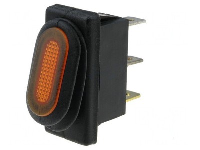 Comutator Rocker ON-OFF 10A 250V Portocaliu IP65 foto