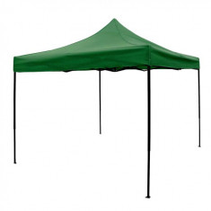 Pavilion Pliabil 3x3m, cadru metalic negru, sistem tip acordeon, Verde