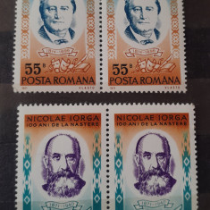 Romania 1971 Lp 784 pereche timbre actori teatru Aniversarii nestampilat mnh
