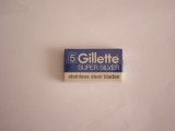 C7 - Set 5 lame ras sigilat - Gillette Super silver - Anglia - piesa de colectie