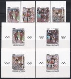 Centrafricana 1985 - Jocurile Olimpice - Los Angeles, Medaliați cu aur, Serie PA NDT + 4 Colite DE LUX NDT, PA, MNH