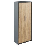 Dulap 2 usi mdf grafit stejar artizanal Rioma 75x38x182.6 cm