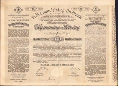 A640 Acțiune A Magyar Jelz&aacute;log Hitelbank 1906