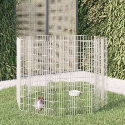Adăpost pentru animale cu 8 panouri, 54x100 cm, fier galvanizat foto