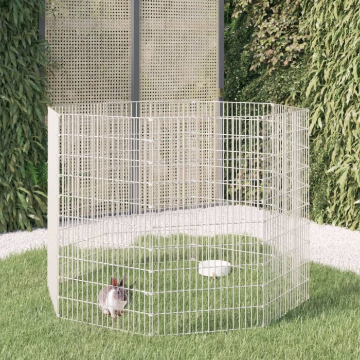 Adăpost pentru animale cu 8 panouri, 54x100 cm, fier galvanizat