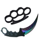 Set Box autoaparare si Cutit Karambit, 18.5 cm DEPOX&reg; , otel inoxidabil