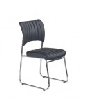 Scaun vizitator HM Rapid, Cadru Cromat, Piele ecologica, 83x43x58 cm, Sarcina max 120 Kg, Negru