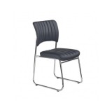 Scaun vizitator HM Rapid, Cadru Cromat, Piele ecologica, 83x43x58 cm, Sarcina max 120 Kg, Negru
