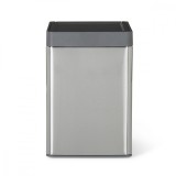 Cos gunoi bucatarie Goodhome Kora, 15L, gri antracit, cu pedala, inox, rectangular, silentios