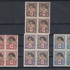 1945 LP 165 CRUCEA ROSIE EROARE BLOC 10 - 40 I DIN LEI SI A DIN ROMANIA MNH