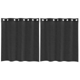 Cumpara ieftin Perdele Voile cu Oeje 2 buc Negru 140x140 cm