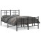 Gossi cadru pat metalic cu tablie de cap/picioare, negru, 120x190 cm