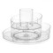 Suport Cosmetice Rotativ, Acrilic, 2 Nivele, Transparent, Diametru 25x15cm