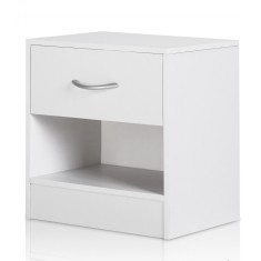 Noptiera cu sertar, Alb, 39 x 28 x 41 cm