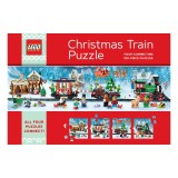 Lego Christmas Train Puzzle: Four Connecting 100-Piece Puzzles