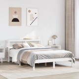 VidaXL Cadru de pat fără saltea, alb, 160x200 cm, lemn masiv pin