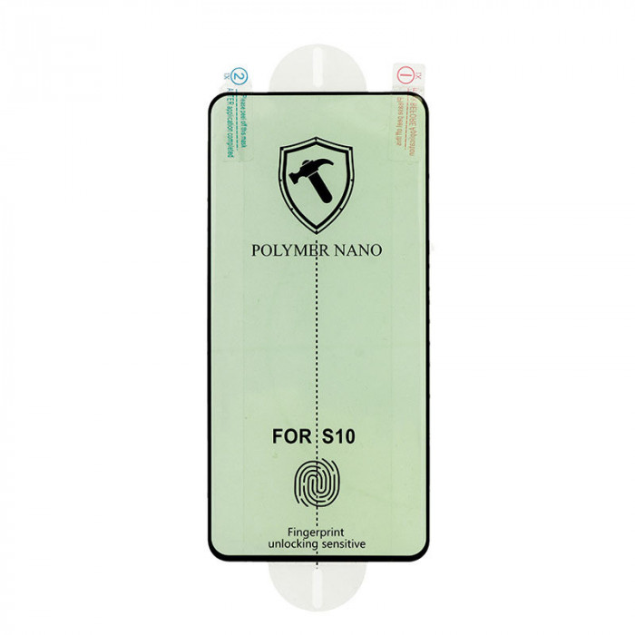 Folie de sticla securizata, tip Polymer Nano Hybrid, pentru iPhone 6 Plus, Neagra