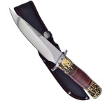Cumpara ieftin Cutit Vanatoare/Camping IdeallStore, 29cm, Otel Inoxidabil, Husa, Multicolor, Anti-alunecare