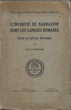 1356SPN L&rsquo;infinitif de narration dans les langues romanes par Alf Lombard, cu semnătura olografă a lui Vladimir Drimba, 1936, Uppsala