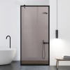 Paravan dus walk-in Aqua Roy Black, model Frame negru, sticla 8 mm bronz, securizata, anticalcar, 80x195 cm