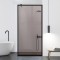 Paravan dus walk-in Aqua Roy Black, model Frame negru, sticla 8 mm bronz, securizata, anticalcar, 80x195 cm