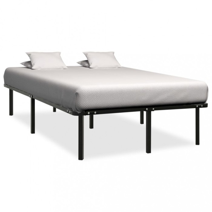 vidaXL Cadru de pat, negru, 140 x 200 cm, metal